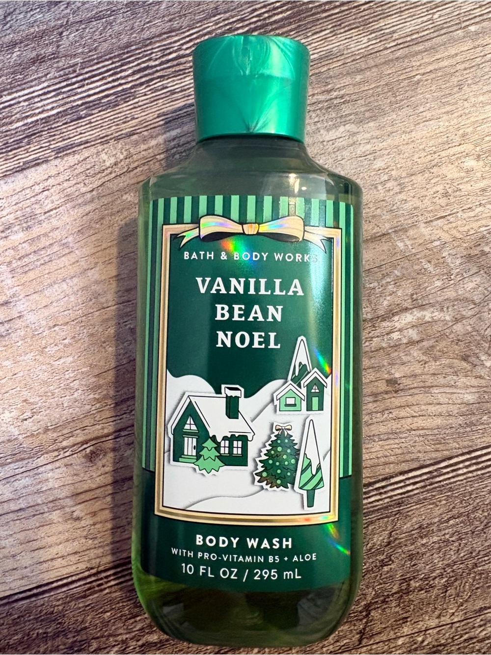 Bath & Body Works Vanilla Bean Noel Green Body Wash Bottle